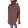 imageANRABESS Womens Oversized Turtleneck Batwing Sleeve Spilt Casual Loose Knit Tunic Pullover Sweater Tops 2025 Fall OutfitsRose