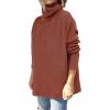 imageANRABESS Womens Oversized Turtleneck Batwing Sleeve Spilt Casual Loose Knit Tunic Pullover Sweater Tops 2025 Fall OutfitsRust