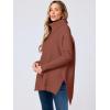 imageANRABESS Womens Oversized Turtleneck Batwing Sleeve Spilt Casual Loose Knit Tunic Pullover Sweater Tops 2025 Fall OutfitsRust