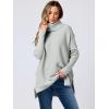 imageANRABESS Womens Oversized Turtleneck Batwing Sleeve Spilt Casual Loose Knit Tunic Pullover Sweater Tops 2025 Fall OutfitsSilver