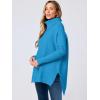 imageANRABESS Womens Oversized Turtleneck Batwing Sleeve Spilt Casual Loose Knit Tunic Pullover Sweater Tops 2025 Fall OutfitsSky Blue