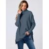 imageANRABESS Womens Oversized Turtleneck Batwing Sleeve Spilt Casual Loose Knit Tunic Pullover Sweater Tops 2025 Fall OutfitsTeal