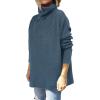 imageANRABESS Womens Oversized Turtleneck Batwing Sleeve Spilt Casual Loose Knit Tunic Pullover Sweater Tops 2025 Fall OutfitsTeal