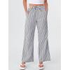 imageANRABESS Womens Striped Gingham Pants 2025 Fall Pajama Lounge Boxer Pants Casual Wide Leg Drawstring PJ Bottoms TrousersBlack White Stripe
