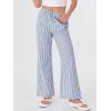 imageANRABESS Womens Striped Gingham Pants 2025 Fall Pajama Lounge Boxer Pants Casual Wide Leg Drawstring PJ Bottoms TrousersBlue White Stripe