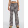 imageANRABESS Womens Striped Gingham Pants 2025 Fall Pajama Lounge Boxer Pants Casual Wide Leg Drawstring PJ Bottoms TrousersMulti Coffee Plaid