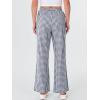 imageANRABESS Womens Striped Gingham Pants 2025 Fall Pajama Lounge Boxer Pants Casual Wide Leg Drawstring PJ Bottoms TrousersNavy Blue White Plaid