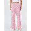 imageANRABESS Womens Striped Gingham Pants 2025 Fall Pajama Lounge Boxer Pants Casual Wide Leg Drawstring PJ Bottoms TrousersPink White Plaid