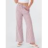 imageANRABESS Womens Striped Gingham Pants 2025 Fall Pajama Lounge Boxer Pants Casual Wide Leg Drawstring PJ Bottoms TrousersRed White Stripe