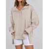 imageANRABESS Womens Sweatshirts Oversized Casual Loose Button Up Henley Pullover Top High Low Split 2025 Fall Fashion OutfitsApricot