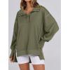 imageANRABESS Womens Sweatshirts Oversized Casual Loose Button Up Henley Pullover Top High Low Split 2025 Fall Fashion OutfitsArmy Green