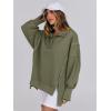 imageANRABESS Womens Sweatshirts Oversized Casual Loose Button Up Henley Pullover Top High Low Split 2025 Fall Fashion OutfitsArmy Green