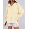 imageANRABESS Womens Sweatshirts Oversized Casual Loose Button Up Henley Pullover Top High Low Split 2025 Fall Fashion OutfitsBeige