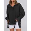 imageANRABESS Womens Sweatshirts Oversized Casual Loose Button Up Henley Pullover Top High Low Split 2025 Fall Fashion OutfitsBlack