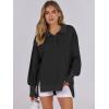 imageANRABESS Womens Sweatshirts Oversized Casual Loose Button Up Henley Pullover Top High Low Split 2025 Fall Fashion OutfitsBlack