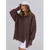 imageANRABESS Womens Sweatshirts Oversized Casual Loose Button Up Henley Pullover Top High Low Split 2025 Fall Fashion OutfitsCoffee