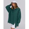 imageANRABESS Womens Sweatshirts Oversized Casual Loose Button Up Henley Pullover Top High Low Split 2025 Fall Fashion OutfitsForest
