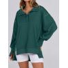imageANRABESS Womens Sweatshirts Oversized Casual Loose Button Up Henley Pullover Top High Low Split 2025 Fall Fashion OutfitsForest