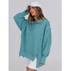 imageANRABESS Womens Sweatshirts Oversized Casual Loose Button Up Henley Pullover Top High Low Split 2025 Fall Fashion OutfitsLake Green