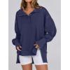 imageANRABESS Womens Sweatshirts Oversized Casual Loose Button Up Henley Pullover Top High Low Split 2025 Fall Fashion OutfitsNavy Blue
