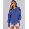 imageANRABESS Womens Sweatshirts Oversized Casual Loose Button Up Henley Pullover Top High Low Split 2025 Fall Fashion OutfitsRoyal Blue