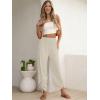 imageANRABESS Womens Wide Leg Palazzo Capri Pants 2025 Summer Casual Loose High Waisted Lounge Flowy Cropped Beach Work TrousersApricot