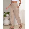 imageANRABESS Womens Wide Leg Palazzo Capri Pants 2025 Summer Casual Loose High Waisted Lounge Flowy Cropped Beach Work TrousersBeige
