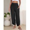 imageANRABESS Womens Wide Leg Palazzo Capri Pants 2025 Summer Casual Loose High Waisted Lounge Flowy Cropped Beach Work TrousersBlack