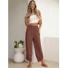 imageANRABESS Womens Wide Leg Palazzo Capri Pants 2025 Summer Casual Loose High Waisted Lounge Flowy Cropped Beach Work TrousersBrown Red