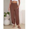 imageANRABESS Womens Wide Leg Palazzo Capri Pants 2025 Summer Casual Loose High Waisted Lounge Flowy Cropped Beach Work TrousersBrown Red