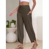imageANRABESS Womens Wide Leg Palazzo Capri Pants 2025 Summer Casual Loose High Waisted Lounge Flowy Cropped Beach Work TrousersCoffee