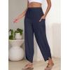 imageANRABESS Womens Wide Leg Palazzo Capri Pants 2025 Summer Casual Loose High Waisted Lounge Flowy Cropped Beach Work TrousersDark Blue