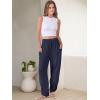 imageANRABESS Womens Wide Leg Palazzo Capri Pants 2025 Summer Casual Loose High Waisted Lounge Flowy Cropped Beach Work TrousersDark Blue