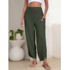 imageANRABESS Womens Wide Leg Palazzo Capri Pants 2025 Summer Casual Loose High Waisted Lounge Flowy Cropped Beach Work TrousersDark Green