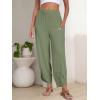 imageANRABESS Womens Wide Leg Palazzo Capri Pants 2025 Summer Casual Loose High Waisted Lounge Flowy Cropped Beach Work TrousersGreen