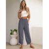 imageANRABESS Womens Wide Leg Palazzo Capri Pants 2025 Summer Casual Loose High Waisted Lounge Flowy Cropped Beach Work TrousersGrey