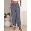 imageANRABESS Womens Wide Leg Palazzo Capri Pants 2025 Summer Casual Loose High Waisted Lounge Flowy Cropped Beach Work TrousersGrey