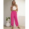 imageANRABESS Womens Wide Leg Palazzo Capri Pants 2025 Summer Casual Loose High Waisted Lounge Flowy Cropped Beach Work TrousersHot Pink