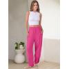 imageANRABESS Womens Wide Leg Palazzo Capri Pants 2025 Summer Casual Loose High Waisted Lounge Flowy Cropped Beach Work TrousersHot Pink
