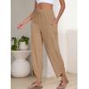 imageANRABESS Womens Wide Leg Palazzo Capri Pants 2025 Summer Casual Loose High Waisted Lounge Flowy Cropped Beach Work TrousersKhaki
