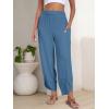 imageANRABESS Womens Wide Leg Palazzo Capri Pants 2025 Summer Casual Loose High Waisted Lounge Flowy Cropped Beach Work TrousersLake Blue