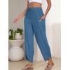 imageANRABESS Womens Wide Leg Palazzo Capri Pants 2025 Summer Casual Loose High Waisted Lounge Flowy Cropped Beach Work TrousersLake Blue