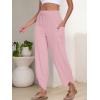 imageANRABESS Womens Wide Leg Palazzo Capri Pants 2025 Summer Casual Loose High Waisted Lounge Flowy Cropped Beach Work TrousersPink