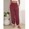 imageANRABESS Womens Wide Leg Palazzo Capri Pants 2025 Summer Casual Loose High Waisted Lounge Flowy Cropped Beach Work TrousersRust Maroon