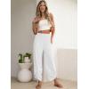 imageANRABESS Womens Wide Leg Palazzo Capri Pants 2025 Summer Casual Loose High Waisted Lounge Flowy Cropped Beach Work TrousersWhite