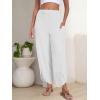 imageANRABESS Womens Wide Leg Palazzo Capri Pants 2025 Summer Casual Loose High Waisted Lounge Flowy Cropped Beach Work TrousersWhite
