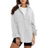 imageANRABESS Sweatshirt for Women Oversized Casual Long Sleeve Side Slit Button Lapel Polo Pullover Tunic Tops 2025 Fall OutfitsLight Grey