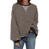 imageANRABESS Women Striped Sweatshirts Oversized Crewneck Long Sleeve Shirts Y2K Pullover Top 2025 Fall Outfits Fashion ClothesBlack Grey
