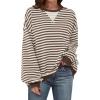 imageANRABESS Women Striped Sweatshirts Oversized Crewneck Long Sleeve Shirts Y2K Pullover Top 2025 Fall Outfits Fashion ClothesBrown White