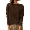 imageANRABESS Womens 100 Wool Sweaters Crewneck Long Sleeve Work Business Casual Basic Sweater Tops 2025 Fall OutfitsCoffee